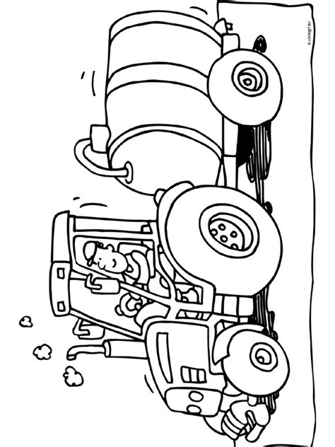 Tractor met aanhanger 19cm speed zone d/c trekker met oplegger, 19 cm. Kleurplaat Boerderij Tractor ZPE54 - AGBC