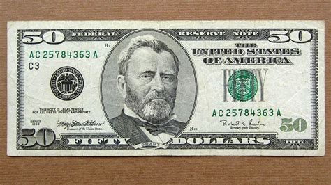 50 Us Dollars Banknote Fifty Dollars Usa 1996 Obverse And Reverse