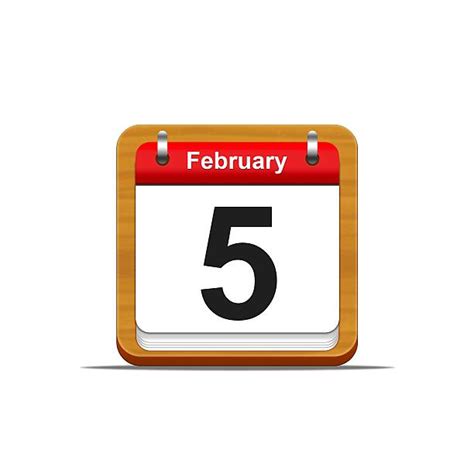 Number 5 February Calendar Calendar Date Stock Photos Pictures