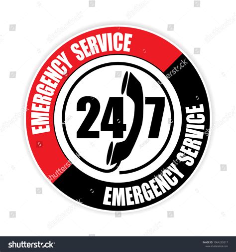 247 Emergency Service Sticker Stock Illustration 1064239217