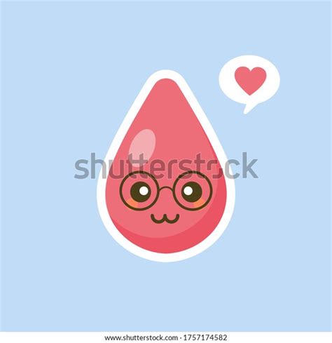 Cute Happy Smiling Blood Drop Character Stock Vector Royalty Free