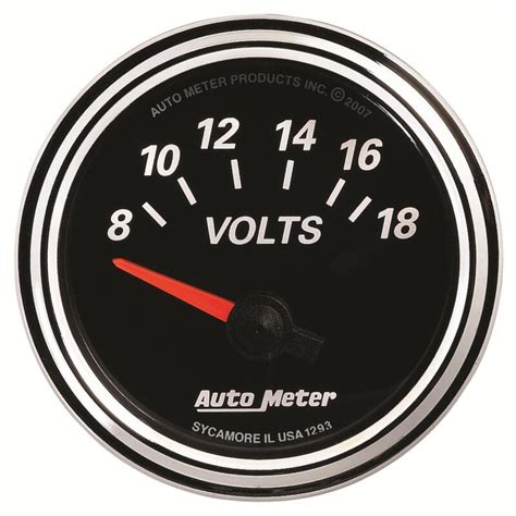 Auto Meter Voltmeter Gauge 1293 Designer Black Ii Voltmeter 8 To 18