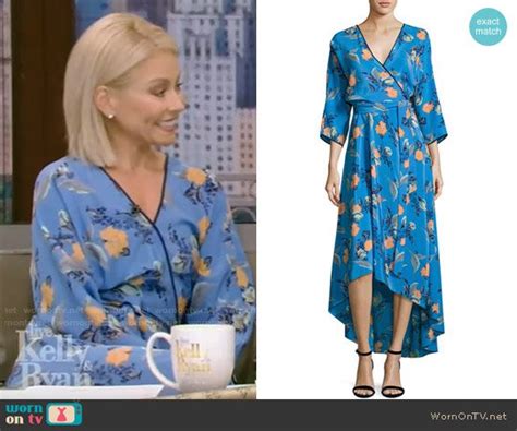 Wornontv Kellys Blue Floral Wrap Dress On Live With Kelly Kelly
