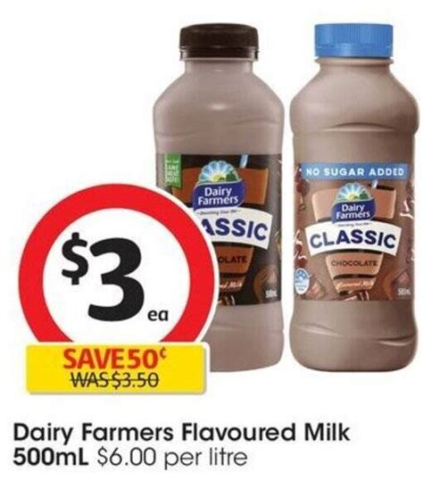 Dairy Farmers Flavoured Milk 500ml Offer At Coles