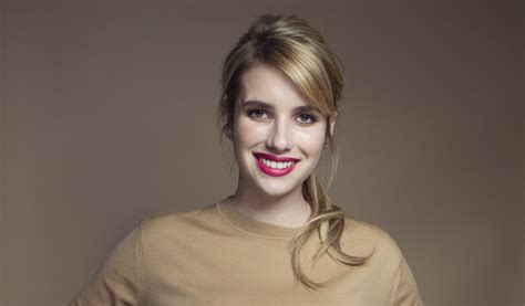 Emma Roberts Glance Smile Face Red Lips Hair Dark Blonde Hd