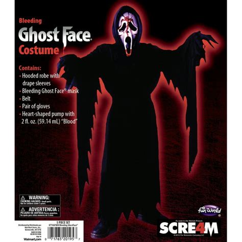 Halloween Boys Bleeding Ghost Face Costume Size Large By Fun World