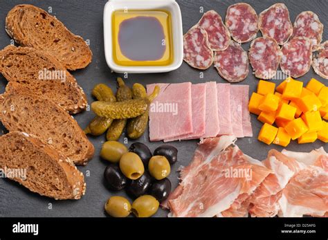 Assorted Fresh Cold Cut Platter Italian Appetizer Stock Photo Alamy