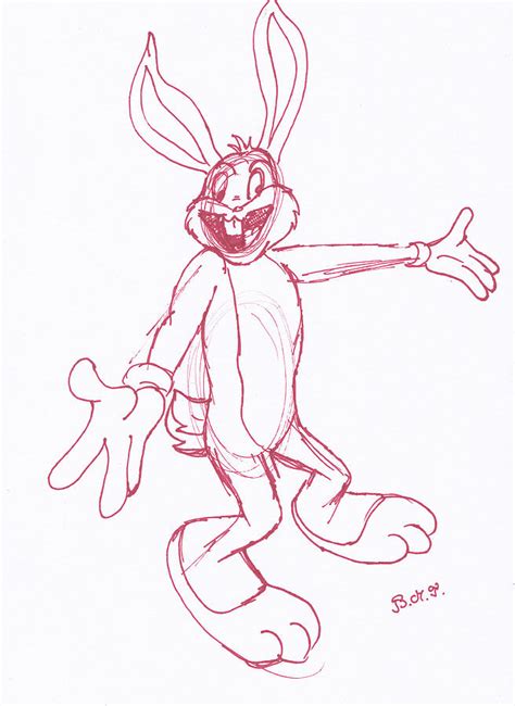 Bugs Bunny Sketch Drawing By Barnea Maria Tereza Pixels