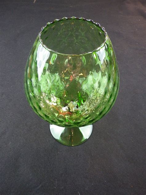 Empoli Diamond Optic Green Snifter Mid Century Modern Decor Mid Century Modern Decor Glass