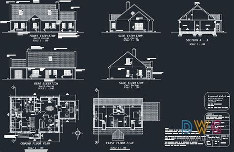 Dwg Download Indian Small House Cad Dwg Drawings Drawing House Plans Bungalow Floor Plans