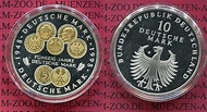 Bundesrepublik Deutschland 10 DM Gedenkmünze teilvergoldet BRD 10 DM ...