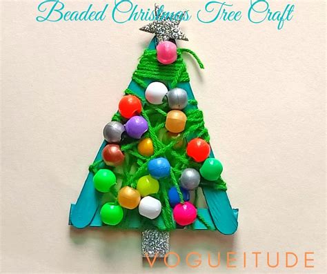 Beaded Christmas Tree Craft Easy Christmas Craft For Kids