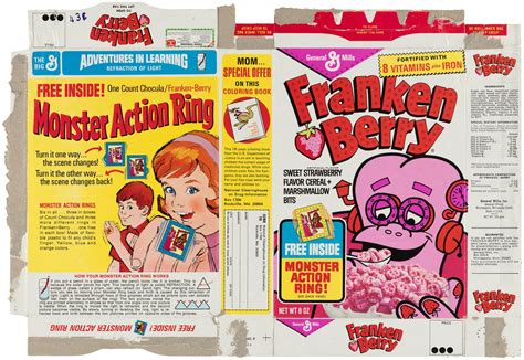 Hake S Count Chocula Franken Berry Cereal Box Pair With Monster Action Ring Premium Offers