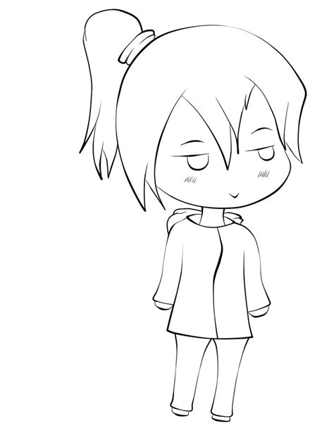 Cute Chibi Base Pose Coloring Pages