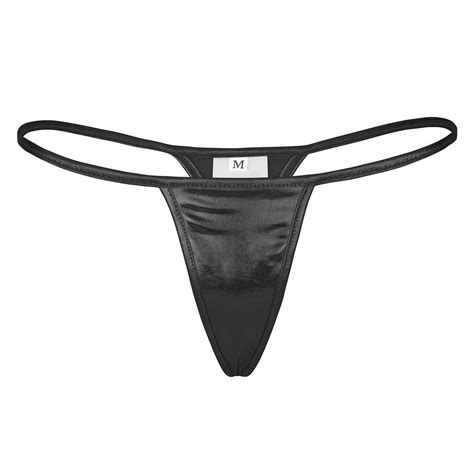 Buy Women Shiny Metallic Micro Bikini Thongs Swimsuit Low Rise G String Underwear Lingerie