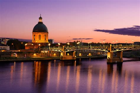 Purple Sunset At Toulouse City Toulouse France Stock Image Image Of