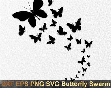 Butterfly Swarm Svg File For Cricut Silhouette Butterfly Etsy Hong Kong