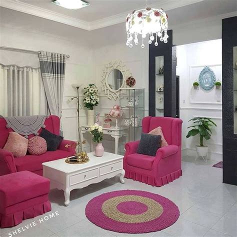 ruang tamu pink minimalis gif