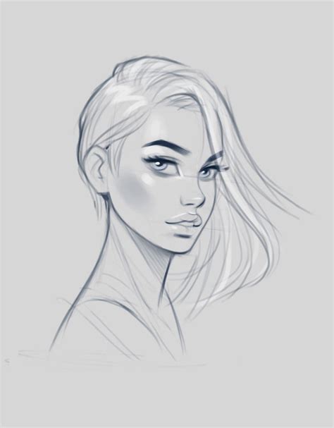 Artstation Female Faces Sketches Jan Unolt Female Face Drawing