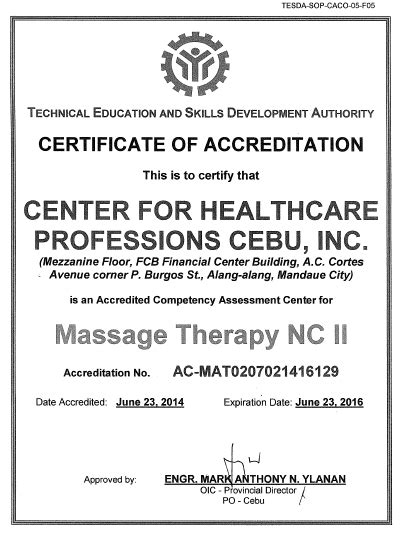 Center For Healthcare Professions Cebu Inc Assessment