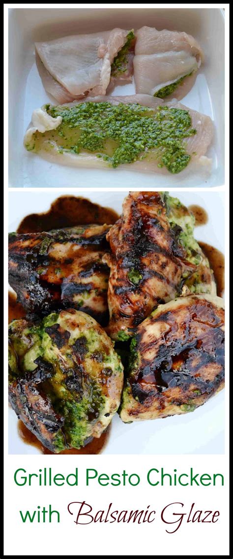 Place chicken in baking dish. Grilled Pesto Stuffed Chicken with Balsalmic Glaze ...