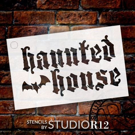 Haunted House Stencil By Studior12 Were Batty For Halloween This