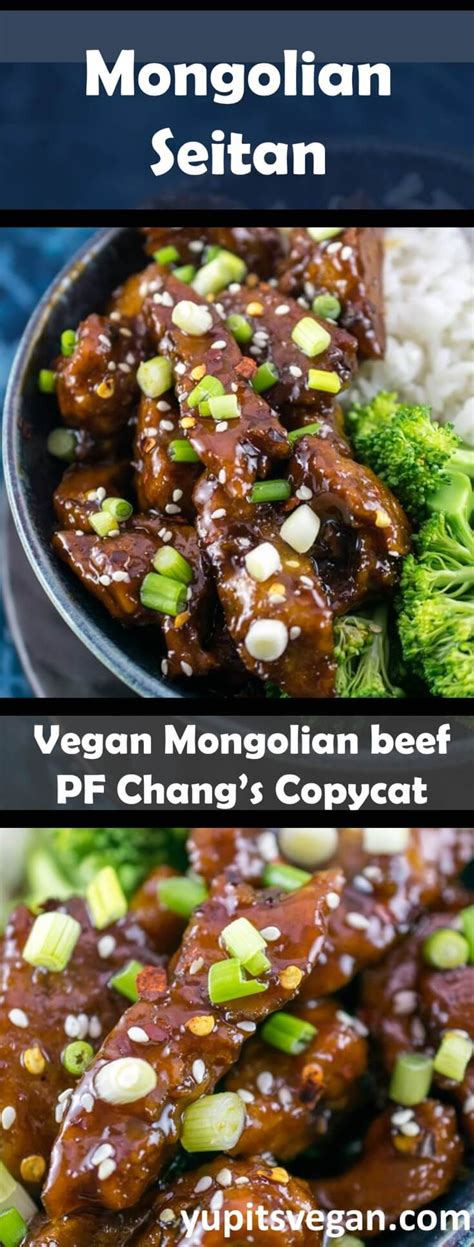 Seitan is a meat substitute made of vital wheat gluten. Pan-fried seitan pieces are tossed in a sweet garlic ginger soy sauce to make this meatless Mong ...