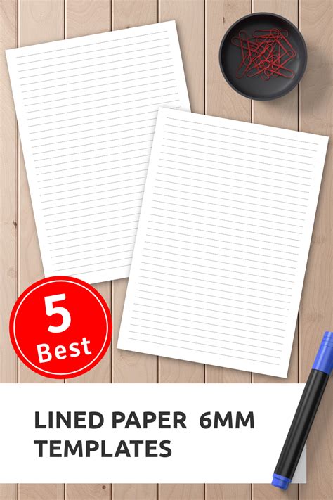 Lined Paper 6mm Templates Paper Template Printable Lined Paper