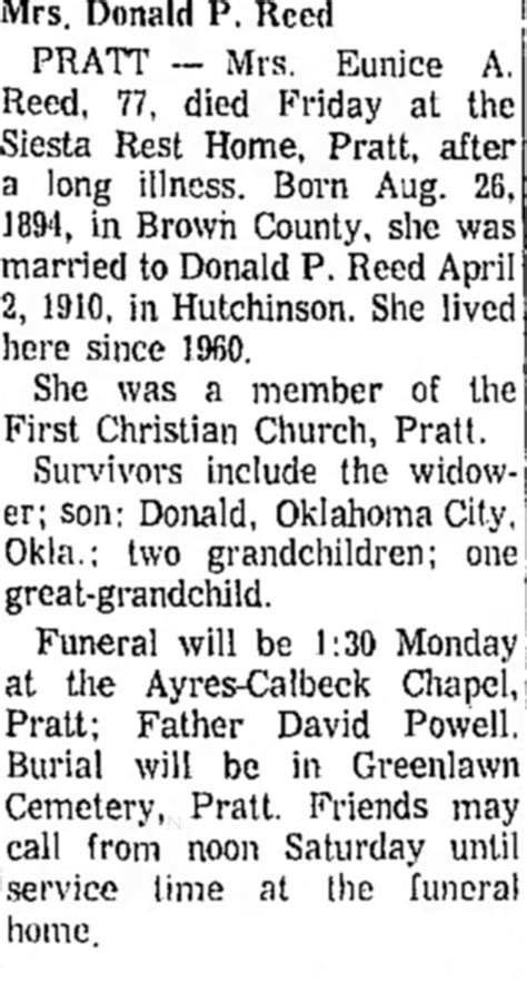 Eunice Adele Atwood Reed Obituary