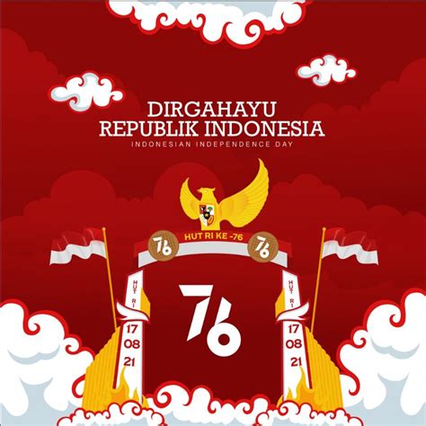 Kartu Ucapan Selamat Hari Kemerdekaan Indonesia Agustus Ilustrasi