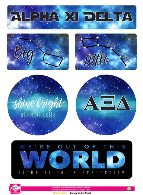 Alpha Xi Delta Galaxy Stickers Sororityshop