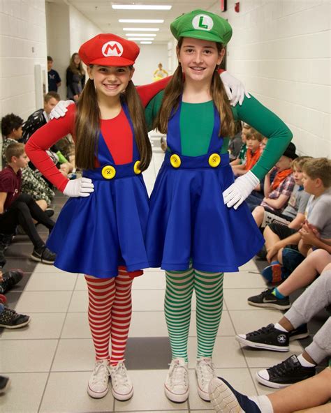 Pin By Melanie Hudson On Custom Girls Mario And Luigi Costumes Mario And Luigi Halloween