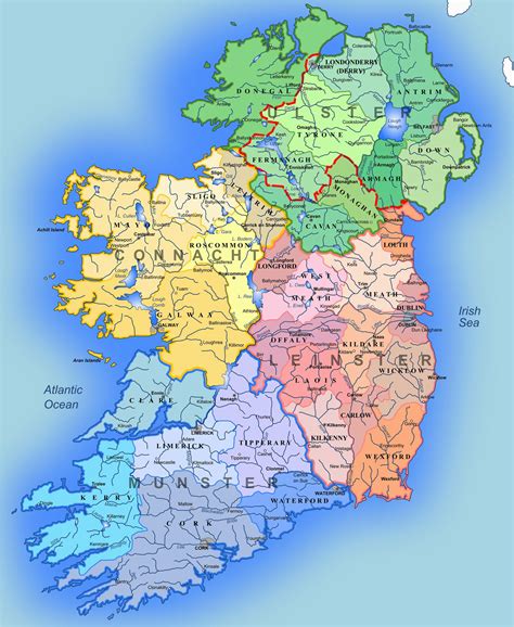 Republic Of Ireland Map With Counties Secretmuseum