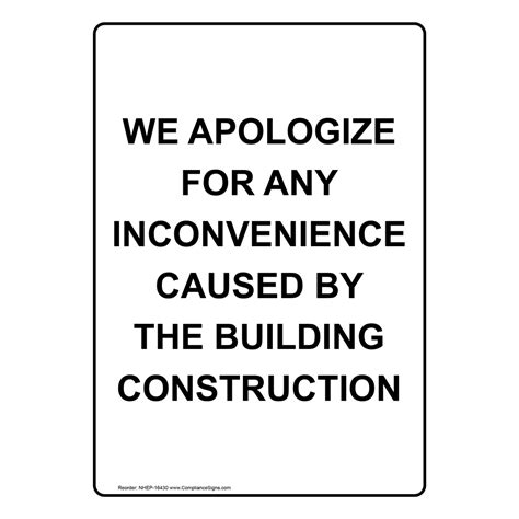 We Apologize For Building Construction Sign Nhe 16430 Construction