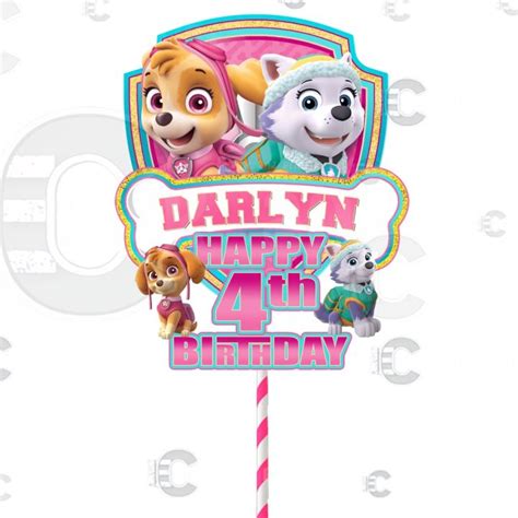 Personalizedcustomized Skye And Everest Paw Patrol Cake Topper For Diy