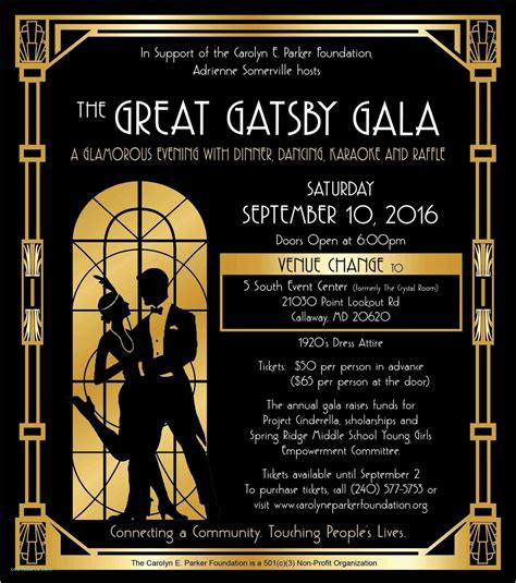 Great Gatsby Invitation Template Gatsby Party Invitations Great