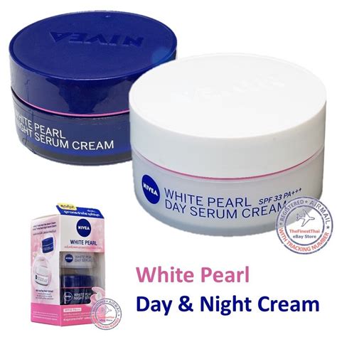 2 Set Of Nivea White Pearl Day Serum Cream Spf33 And Night Serum Cream