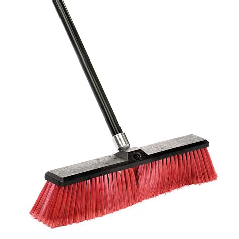 Alpine Industries 24 Commercial Multi Surface Push Broom Red