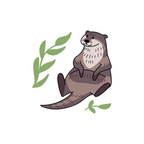 Otters Cartoon Illustrations Royalty Free Vector Graphics And Clip Art