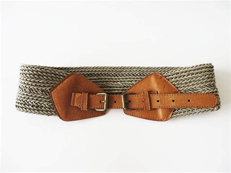Braided Waist Belt Wide Women Belt Braided Cotton Belt Vegan Leather