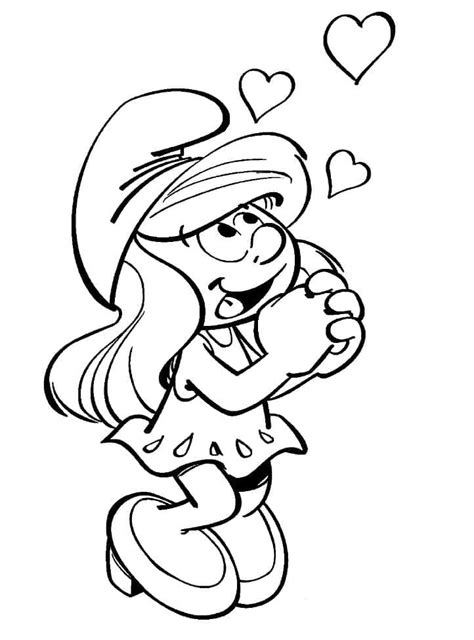 Smurfette In Love Coloring Page Download Print Or Color Online For Free