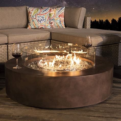 The burner looks like a metal tube that is made in various shapes and has holes in it. Outdoor Propane Fire Pit Coffee Table w Dark Bronze 42 ...