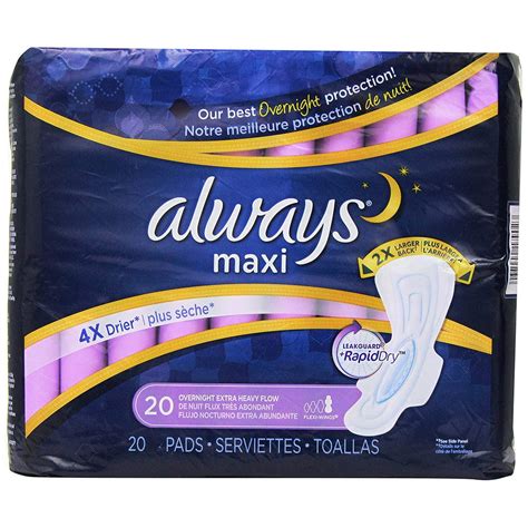 6 Pack Maxi Pads Extra Heavy Overnight 20pack