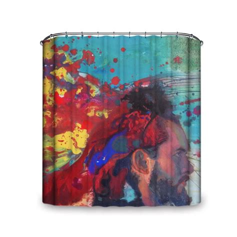 Artistic Modern Style A Man In Bright Gay Color Scenery Shower Curtain With Hooks Brand New