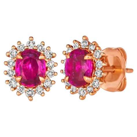 Le Vian Earrings Featuring Passion Ruby Nude Diamonds Set In 14K Honey