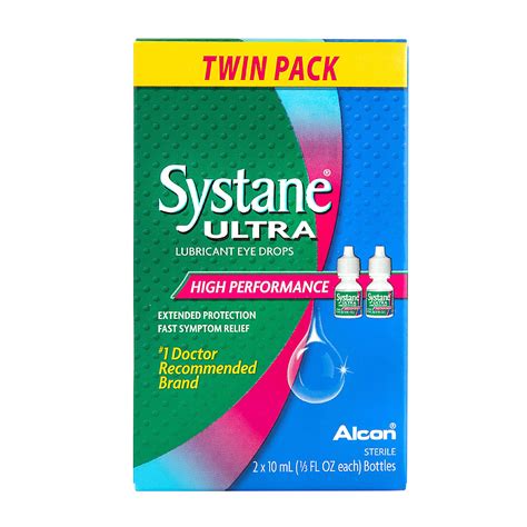 Systane Ultra Lubricant Eye Drops For Dry Eye Symptoms 10ml 2 Pack