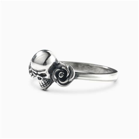 Jeulia Skull And Roses Sterling Silver Ring Jeulia Jewelry
