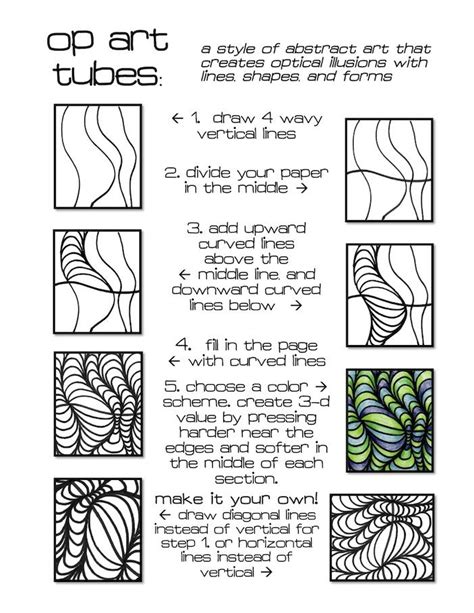 Grade 5 Op Art Lessons Art Handouts Art Cube