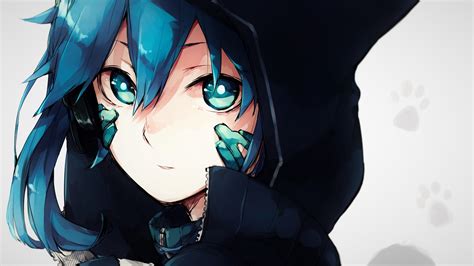 Download 1920x1080 Anime Girl Hoodie Blue Hair Close Up