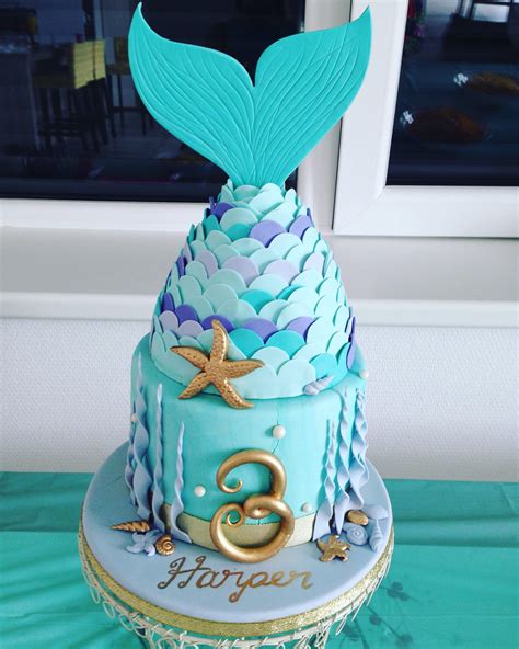 Mermaid Birthday Cake I Made For My Daughters 3rd Birthday Yesterday 😍😍 Baking